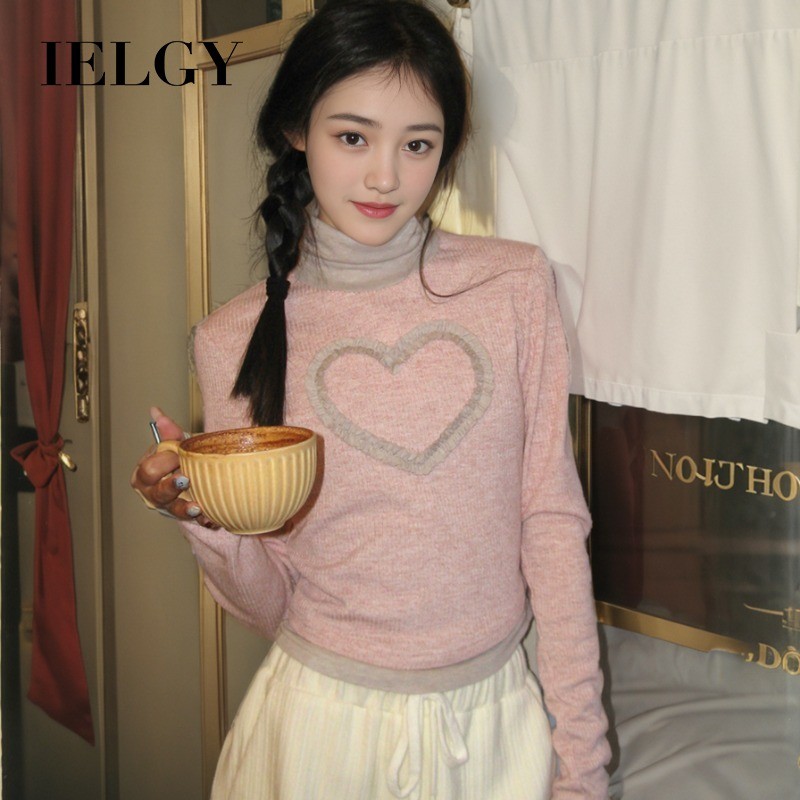 อิลกี้ เสื้อสเวตเตอร์ถักสีชมพูผู้หญิงทรงสลิมฟิตทุกการแข่งขันด้านบน