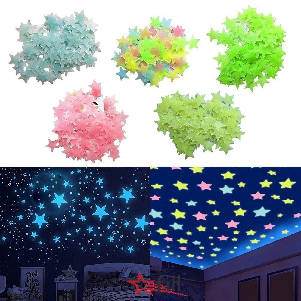 Fill สติ๊กเกอร์ติดผนังเรืองแสง, สติ๊กเกอร์ดาวเรืองแสงสีสันสดใส, ตกแต่งบ้าน DIY เรืองแสงใน Dark Luminous Stars สติ๊กเกอร์ติดผนังห้องนอนเพดานห้องนั่งเล่น
