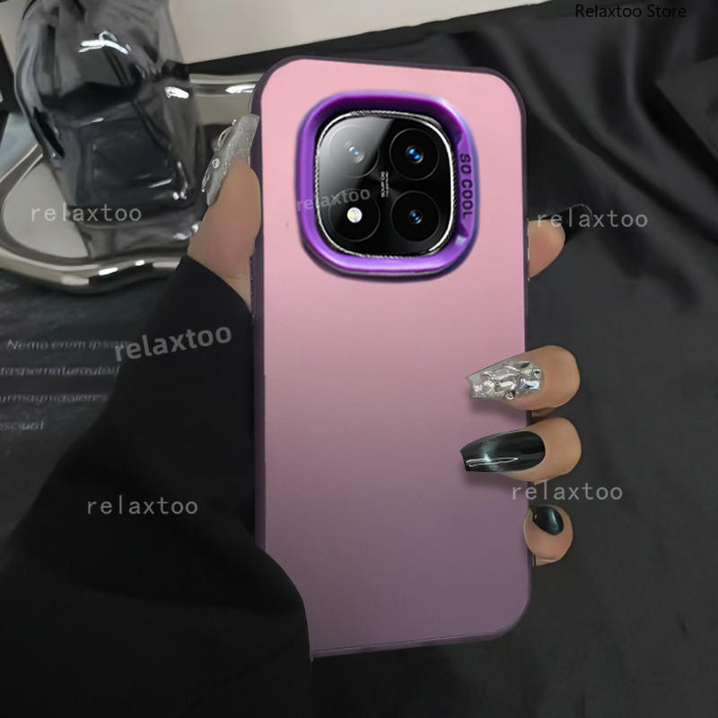 โลหะ Frosted สําหรับ Xiaomi Redmi หมายเหตุ 14 15 Note14 Note15 Pro Plus Pro + 14Pro + 15Pro + Note14Pro + 4G 5G แฟชั่นคู่ Hard เคสโทรศัพท์กันกระแทกฝาหลังปลอก