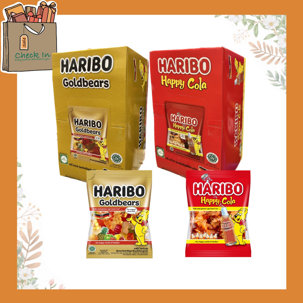 (พร้อมส่งขนมอร่อย ราคาถูก) HARIBO Happy Gold Bears /Cola กัมมี่ เจลลี่ ฮาริโบ้ โกล โคล่า รูปขวด (1 กล่อง)