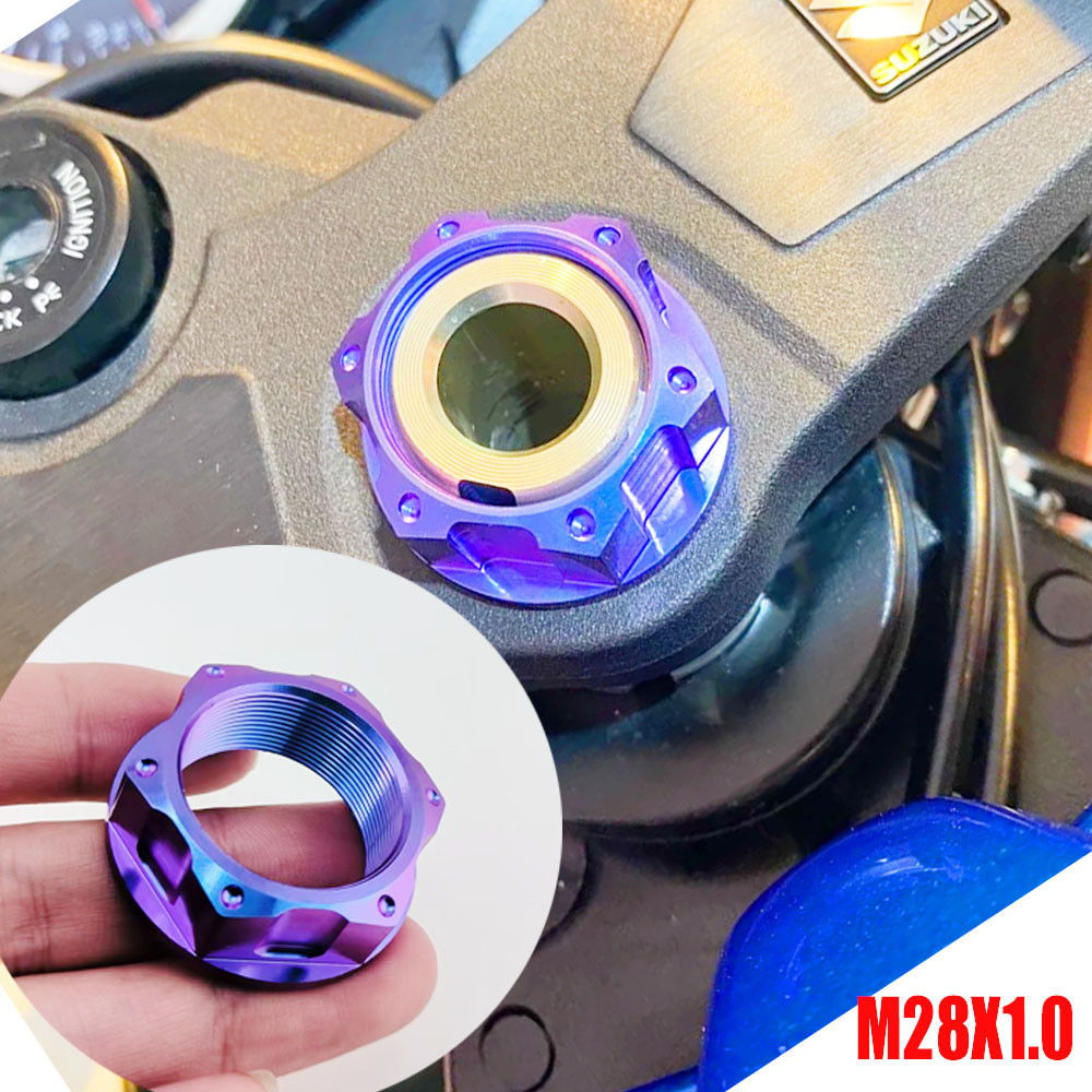 Gr5 Titanium Nut M28X1.0 Triple Tree Stem Yoke Center hole Nut สําหรับ BMW S1000RR SUZUKI KAWASAKI
