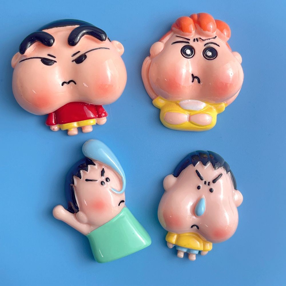 การ์ตูนขนาดใหญ่น่ารักหัวใหญ่ตุ๊กตาเรซิ่นอุปกรณ์เสริมครีมกาว ทําเอง เคสโทรศัพท์ตู้เย็นสติกเกอร์วัสดุสด