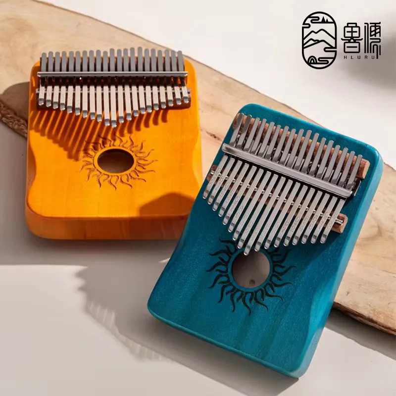 HLURU 17 21 Keys Kalimba Professional Thumb Piano Full Solid Wood Veneer Maple Wood Kalimba Finger P