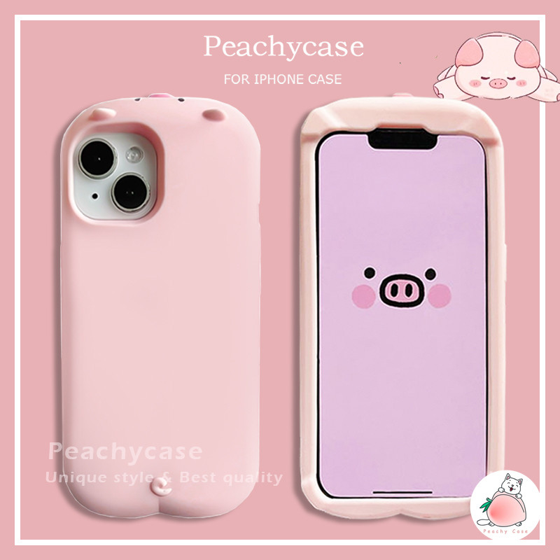 น่ารัก หมูสีชมพูซิลิโคนอ่อนนุ่มกรณีโทรศัพท์เข้ากันได้สําหรับ ไอโฟน 16 15 14 13 มือโปร สูงสุด 15โปรแม็กซ์ ไอโฟน16หนาลดลงป้องกันมือถือปกหลัง