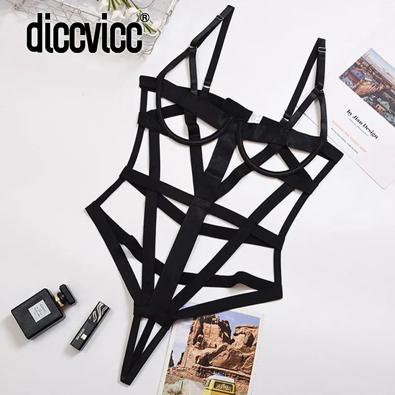 MnDiccvicc Bandage Babydoll Exotic Costumes Sexy Lingerie Bodysuit Female Porn Overalls Body Women C