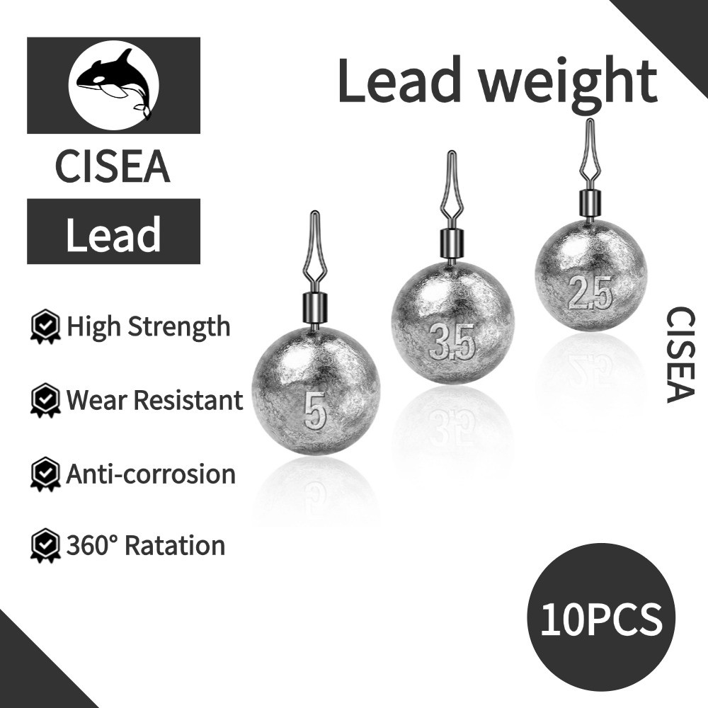 CISEA F56 2.5-20g lead weight กัดตะกั่ว ประเภทตกปลา ปากกาตะกั่ว การจัดเรียงแบบวงกลม ตะกั่ว 10PCS
