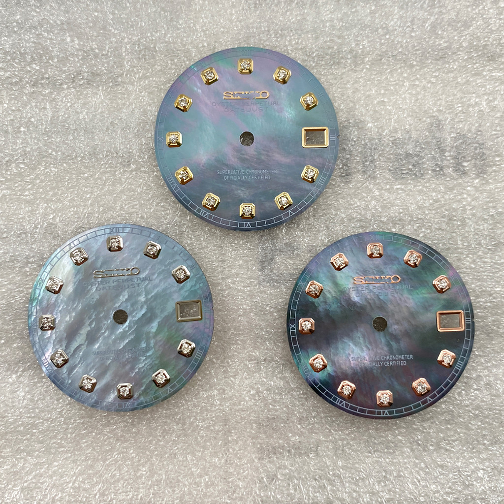 Mother-of-pearl Dial Modification Accessories 28.5mm เหมาะสําหรับ nh35 Movement Diamond Surface No Luminous