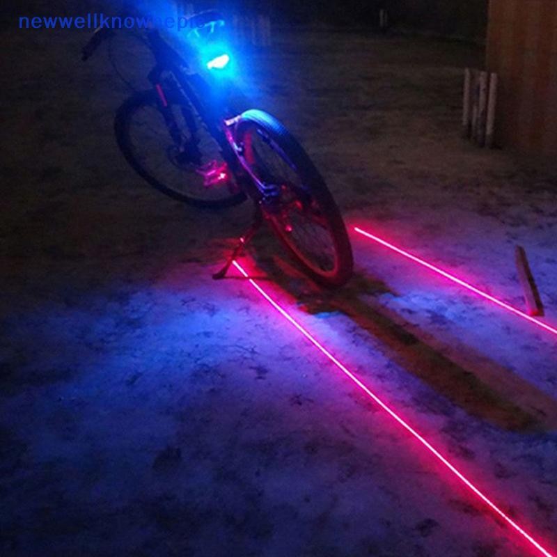 Newwellknownepic 2 เลเซอร์ +5 LED ด้านหลังขี่จักรยานจักรยานจักรยานหางความปลอดภัยคําเตือนกระพริบโคมไฟ TH