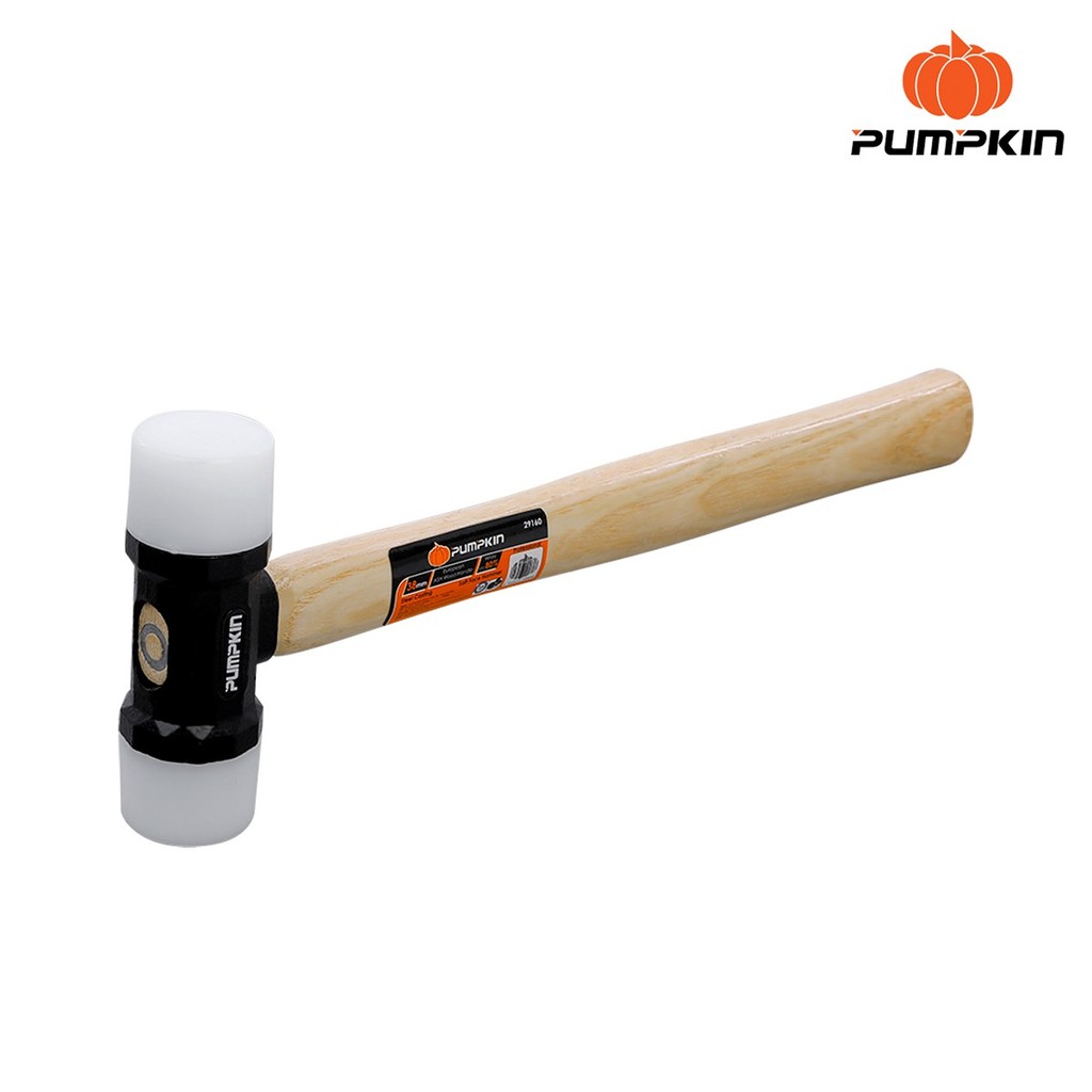 PUMPKIN ค้อนหัวพลาสติกด้ามไม้ ค้อนหัวขาว ขนาด 32 35 38 mm. รหัส 29158-29160