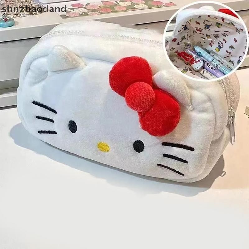 [NZSH] น่ารัก Sanrio Hello Kitty Cat Plush ดินสอ Cinnamoroll แต่งหน้ากระเป๋าเครื่องสําอางสําหรับสาวเครื่องเขียนกระเป๋าเดินทาง YYWD