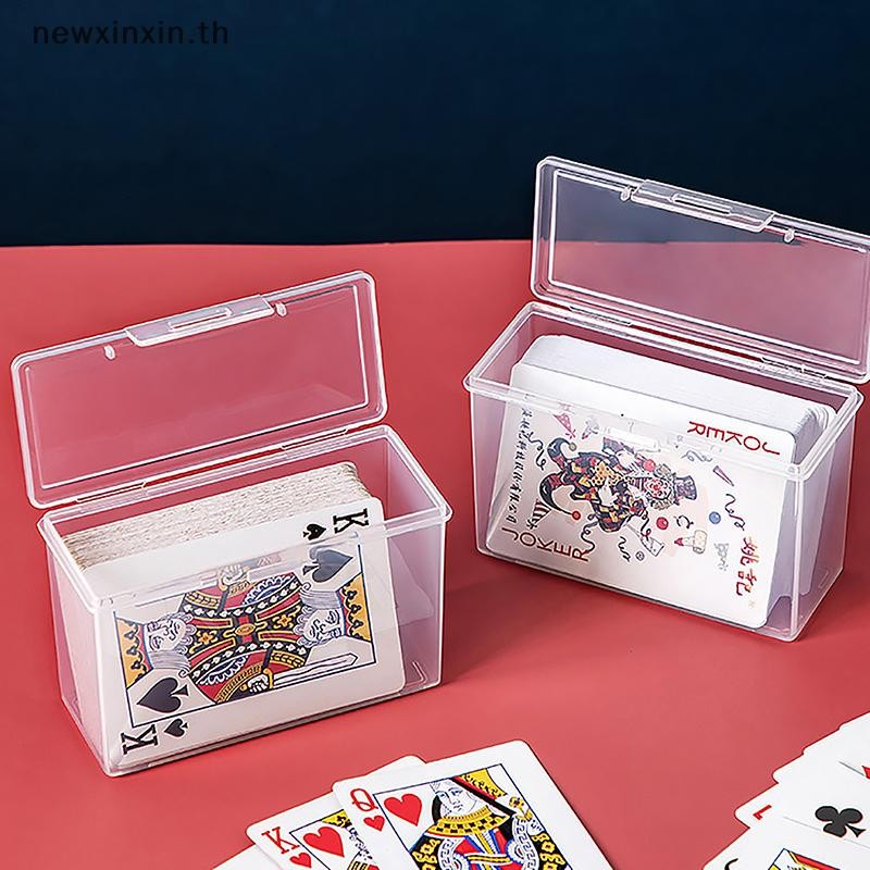 ^N^ ใหม่กล่องพลาสติกใสเล่นไพ่คอนเทนเนอร์ PP Storage Case บรรจุกล่องการ์ดเกมโป๊กเกอร์สําหรับเกมกระดาน {T}