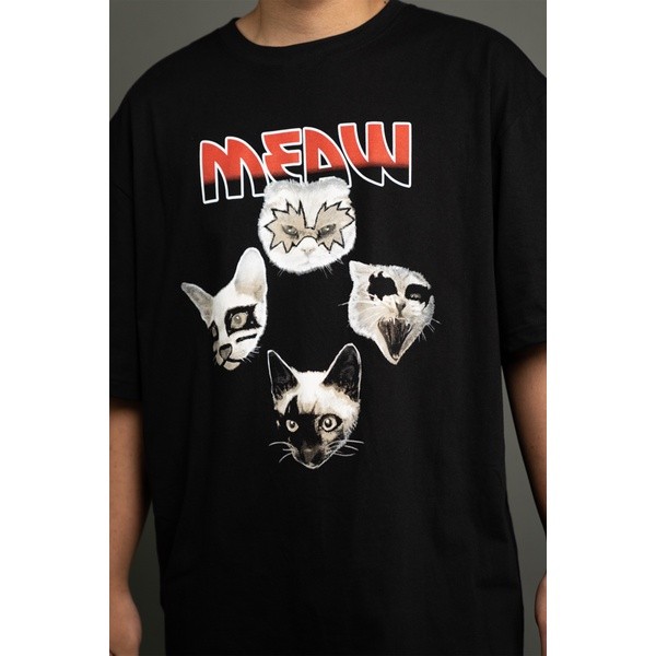 CuteBoy Shop - PARODY KISS MEAW T-Shirt เสื้อยืด โอเวอร์ไซส์ tee