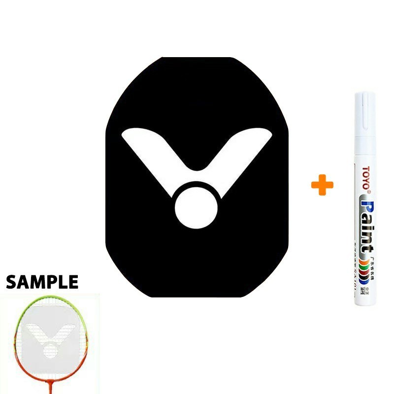 ไม้แบดมินตัน VICTOR Logo Card Tennis Mark Stencil Board String Logo + 1x ปากกามาร์กเกอร์สีขาว