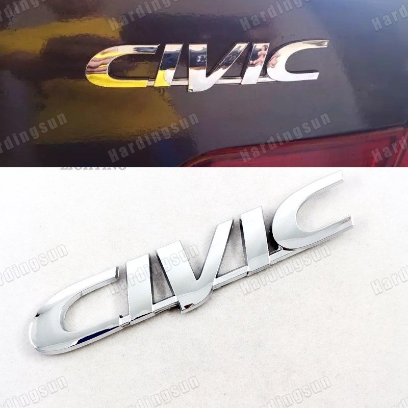 1 x ABS Chrome CIVIC โลโก้รถ Auto ด้านหลังสติกเกอร์สัญลักษณ์สําหรับ HONDA