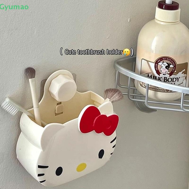 [Gyu] Sanrio Hello Kitty ห้องน้ําตาราง Organizer ชั้นวางของติดผนังน่ารัก Kt Cat Home Storage Rack แขวน Sundries Storage Holder Punch-ฟรี TH
