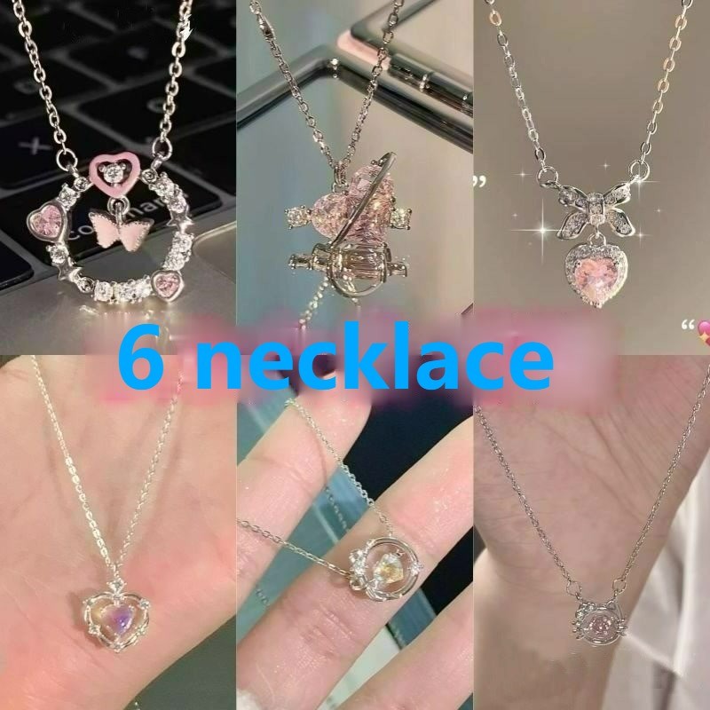 ชุดสร้อยคอ6ชิ้น สร้อยคอแฟชั่น สไตล์เกาหลี น่ารัก เครื่องประดับสำหรับผู้หญิง พร้อมส่ง