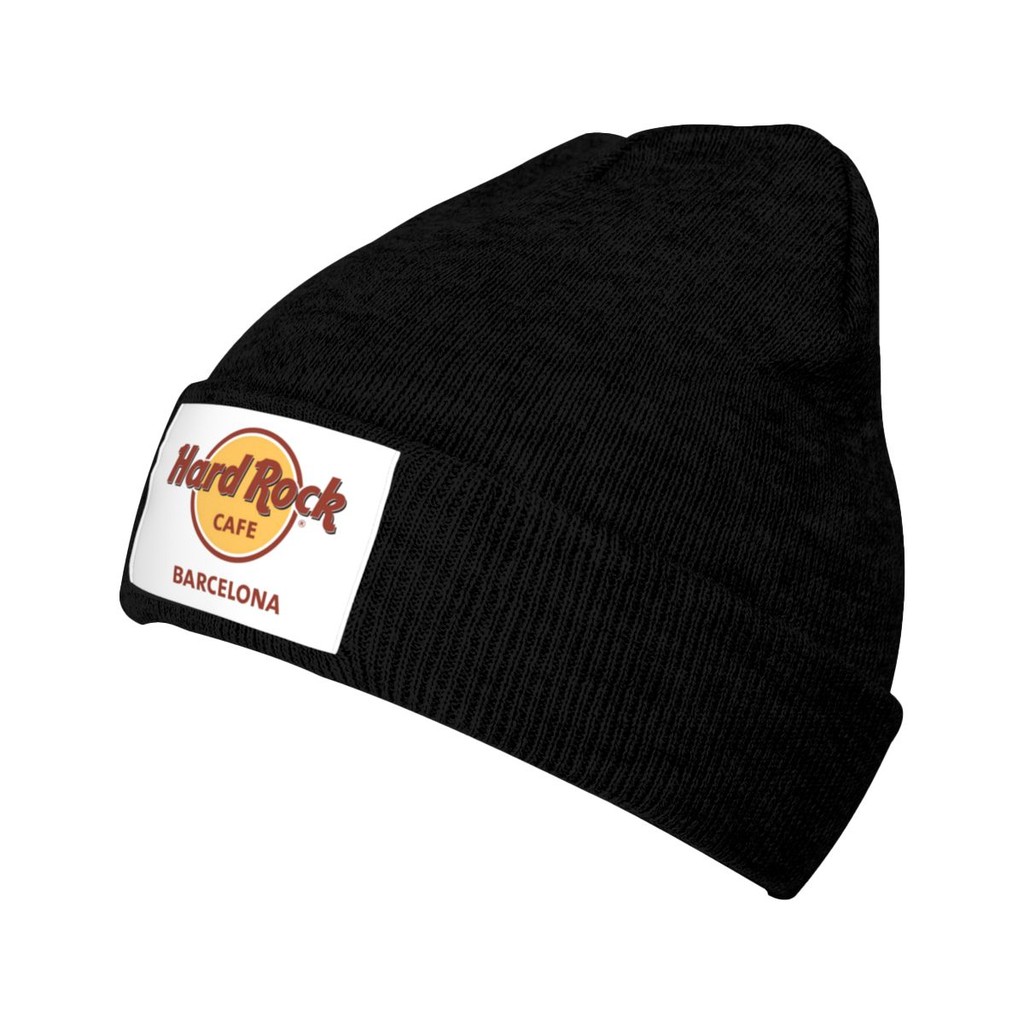 Hot hard rock cafe โลโก้สกี Hip-Hop หมวกยืดหยุ่นอุ่น Topi Streetwear ถักหมวก Unisex หมวก Roll Up Edg