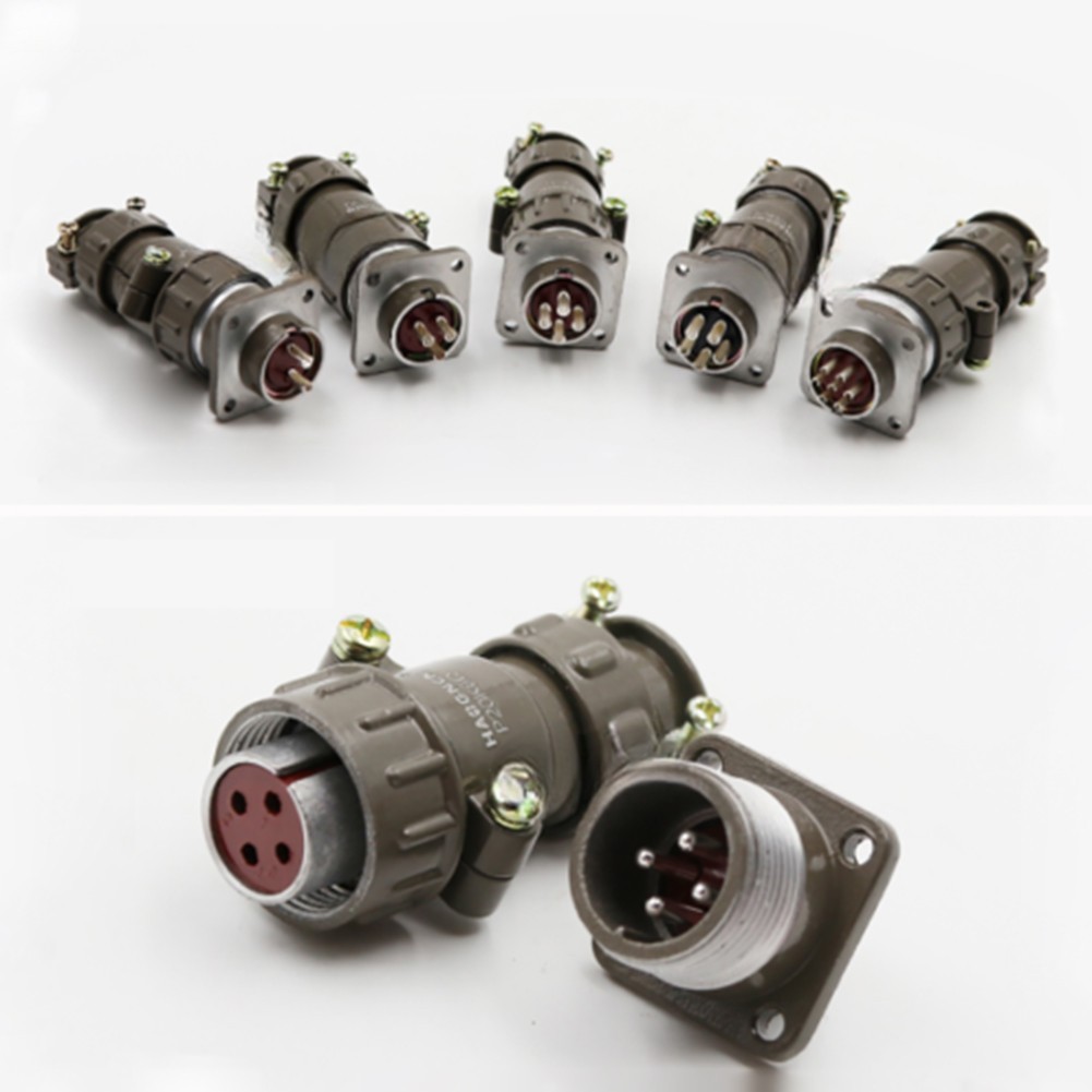 [LSAR] Metal P20K6Q Contacts 2-7 Pin Aviation Plug Connector M20 Panel Mount Flange
