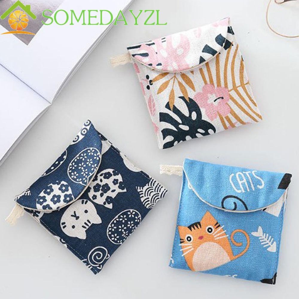 Somedayzl ผ้าอนามัย Pad กระเป๋าเก็บ Tampton กระเป๋าใส่เหรียญเครื่องประดับผ้าเช็ดปากผู้หญิงการ์ตูนกระเป๋าเหรียญ