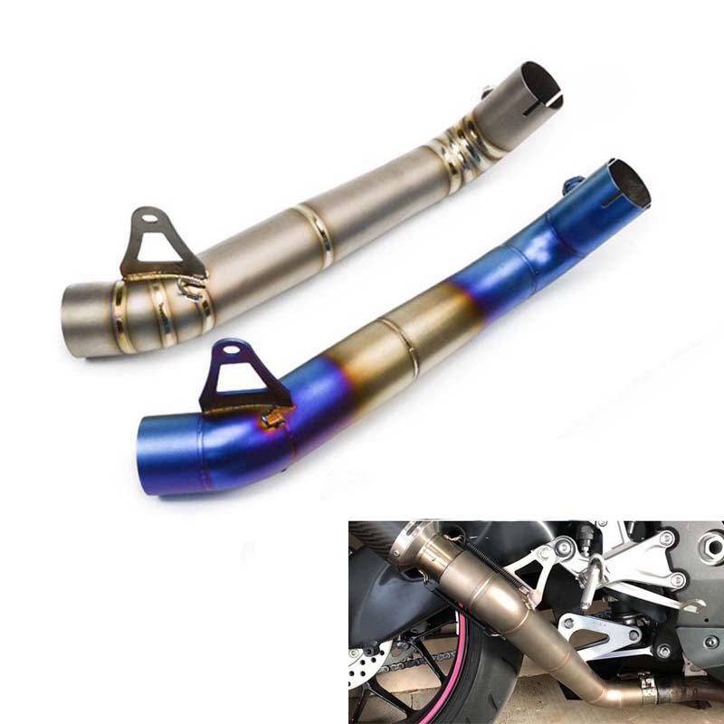 60mm Slip-on Link Pipe รถจักรยานยนต์ท่อไอเสียกลาง Link สําหรับ Honda CBR1000 2008-2015