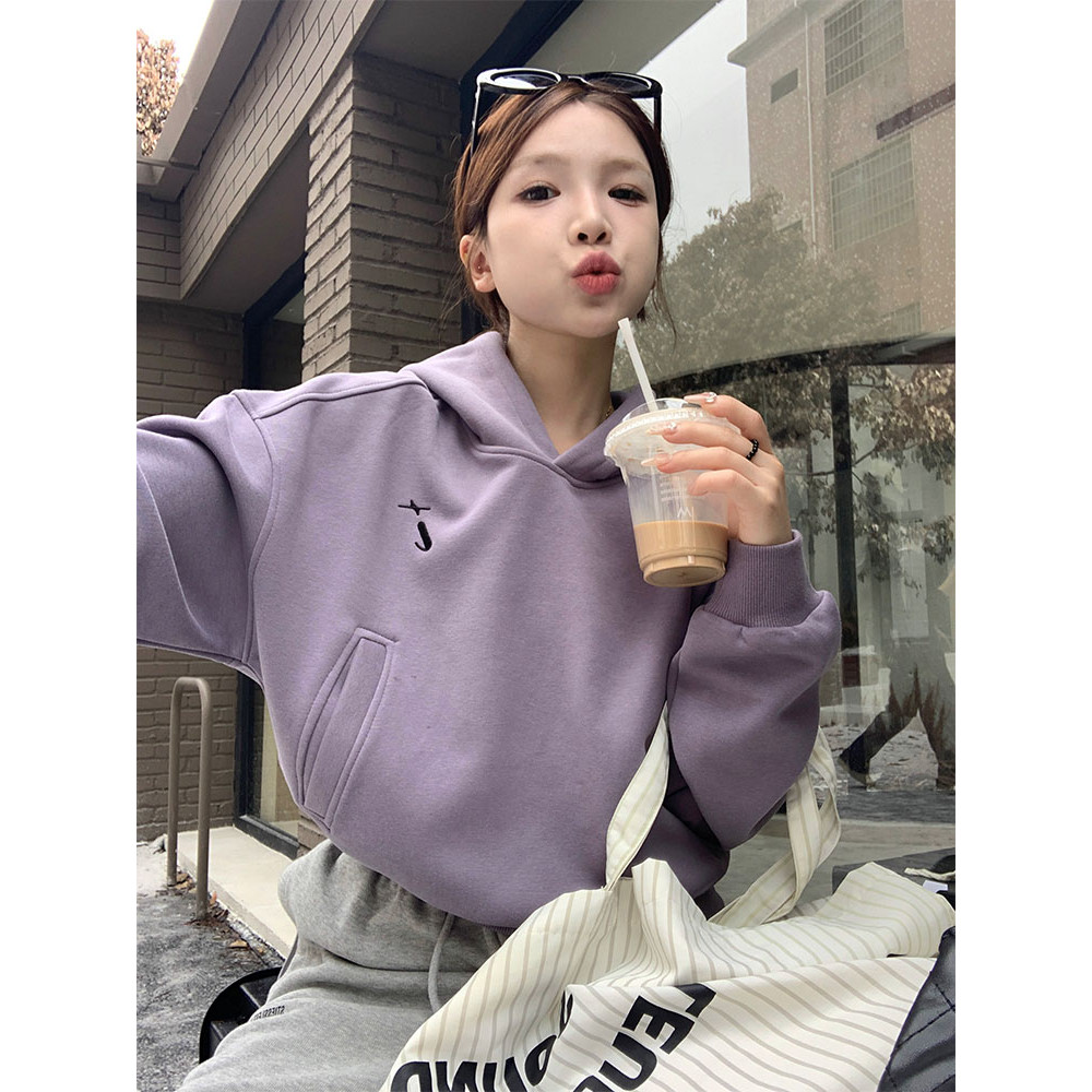 ส่งไวจากไทย TAYCEN M-2XL เสื้อฮู้ด เย็บปักถักร้อย แขนยาว สไตล์เกาหลี โอเวอร์ไซซ์ สำหรับผู้หญิง