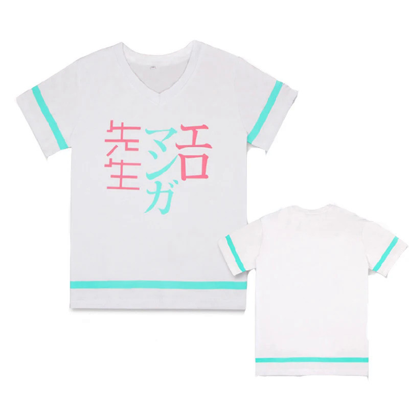 Mn  Anime Eromanga Sensei T-shirts Sagiri Izumi Cosplay Costumes Summer Short Sleeve Casual Tops Fan