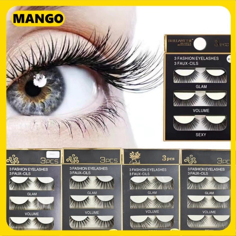 🇹🇭(ร้านปทย)ขนตาปลอม แบบนุ่ม 3D 3 คู่ Eyelashes5D ขนตาปลอม ขนตาอมธรรมชาติ ขนตา ขนมิงค์ แบบธรรมชาติ