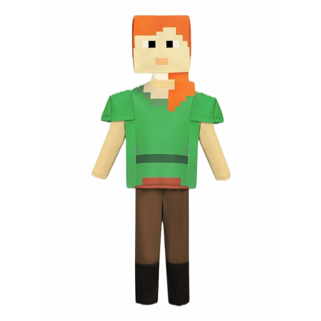 Zst Minecraft Steve เกราะเด็กเด็กคอสเพลย์เครื่องแต่งกายเด็กฮาโลวีนเกมตัวละครเครื่องแต่งกายประสิทธิภาพ