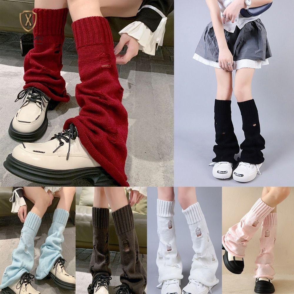 Xueshan ถุงเท้าขา, แฟชั่นอุ่นขา, Heap ถุงเท้าถัก Lolita JK ความร้อนกางเกงขายาว Boot ฝาครอบสตรีสุภาพสตรีหญิง