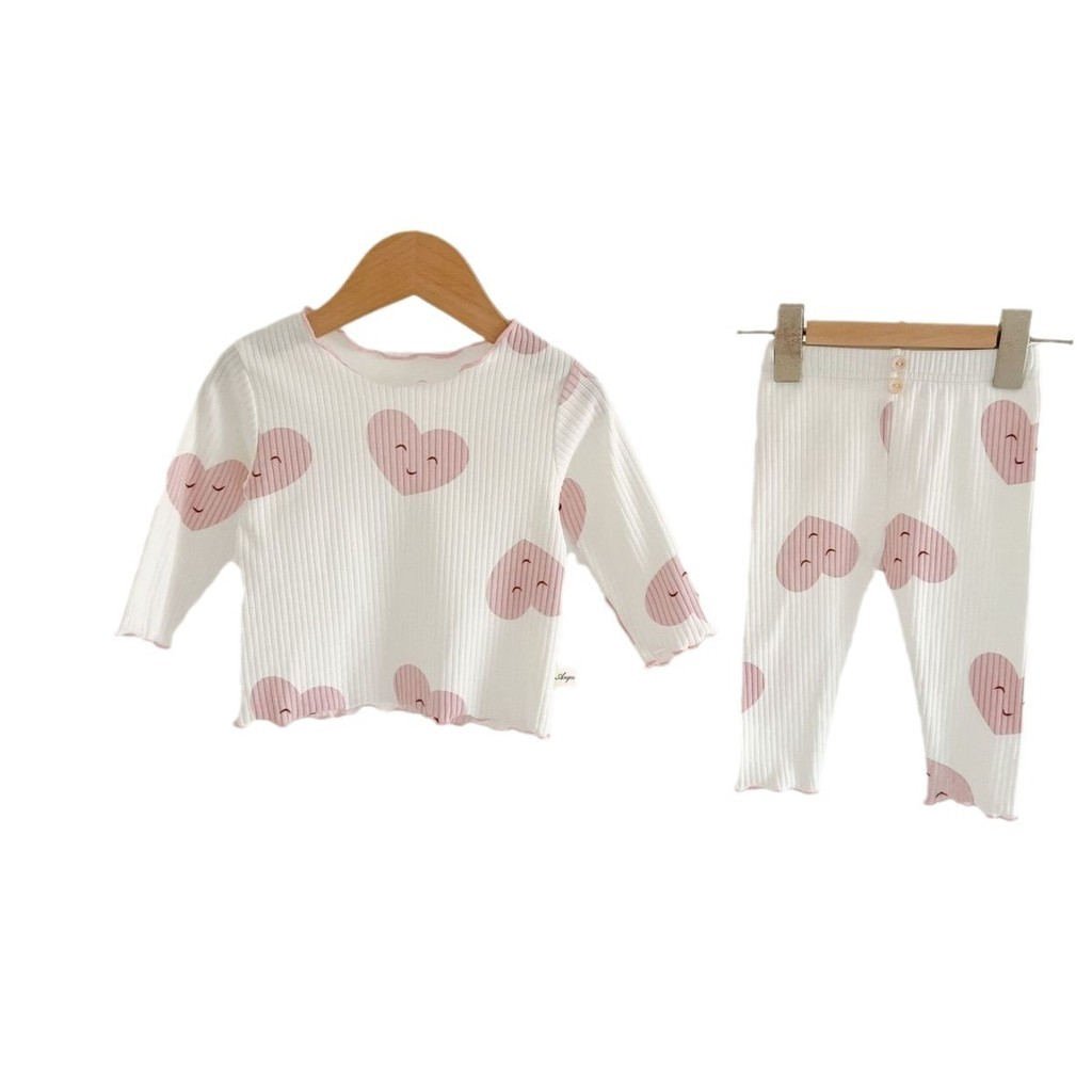 [ZY] 70-130 พร้อมสต็อกเด็กเกลียว Loungewear Pit Strip ฤดูใบไม้ร่วงเสื้อผ้ากางเกงขายาวฤดูใบไม้ร่วงฤดูหนาวชุดนอนเด็กชุดเชื้อราขอบชุดลําลองแขนยาว T - รูปที่ 5