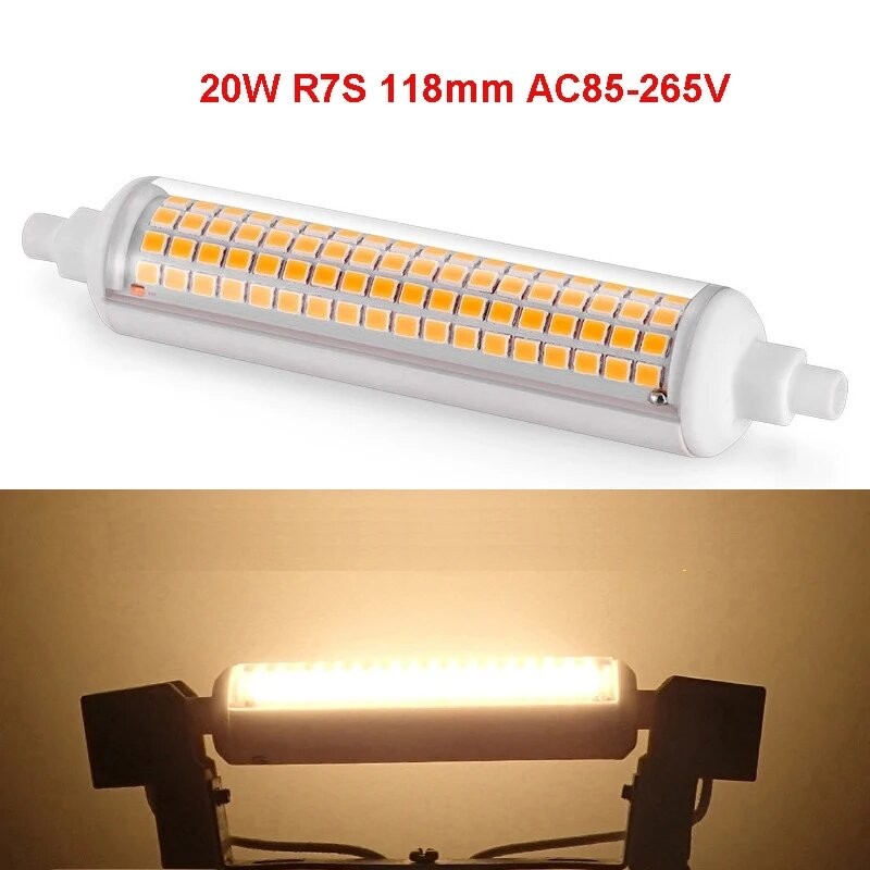 Bzstb 20w R7S หลอดไฟ LED เซรามิค R7S LED หลอด 3000K 4000K 6000K 220V 110V 118 มม.เปลี่ยน 200w หลอดฮาโลเจน Floodlight
