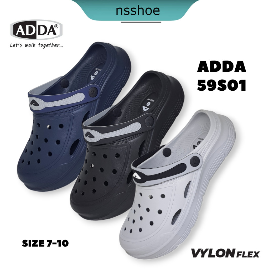 [พร้อมส่ง] ADDA 59S01 รองเท้าแตะ CLOG รองเท้าลำลอง สำหรับผู้ชาย แบบสวมหัวโต แบบสวม size 7-10