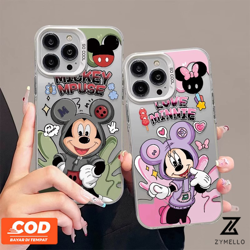 Case สำหรับ Samsung A55 A54 A53 A06 A52 M34 A34 A33 A25 A24 A05 A16 A14 A12 a05s s23ultra s22ultra s23fe การ์ตูนมินนี่มิกกี้ป้องกันการล่มสลาย TPU กรณีโทรศัพท์มือถือ