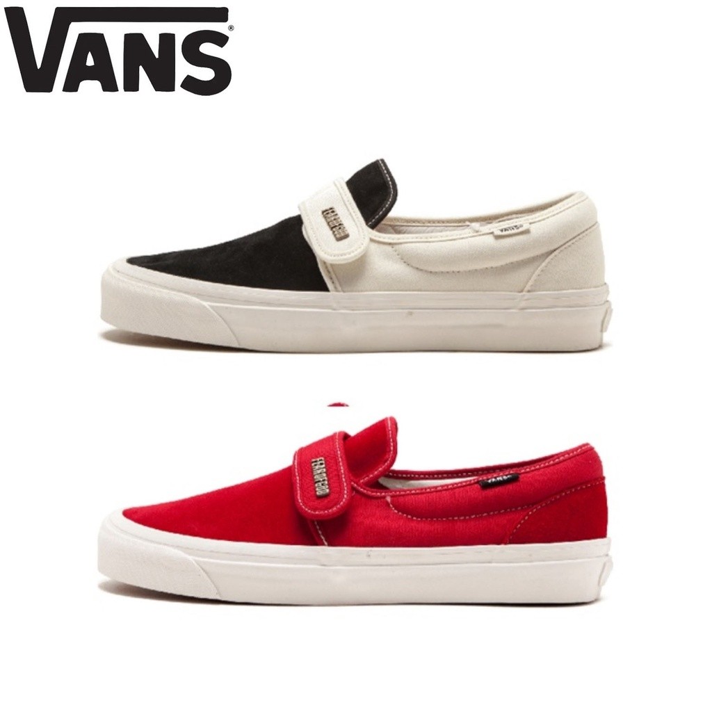 Fear Of God Vans Slip-On 47 V DX หนังนิ่มรองเท้าลําลองต่ําสําหรับผู้ชายและผู้หญิง