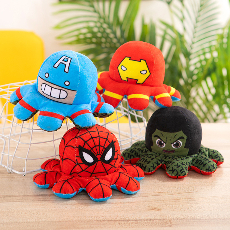 Flip The Octopus Spider Man กัปตันอเมริกา Hulk Iron Man ตุ๊กตาของเล่นตุ๊กตา