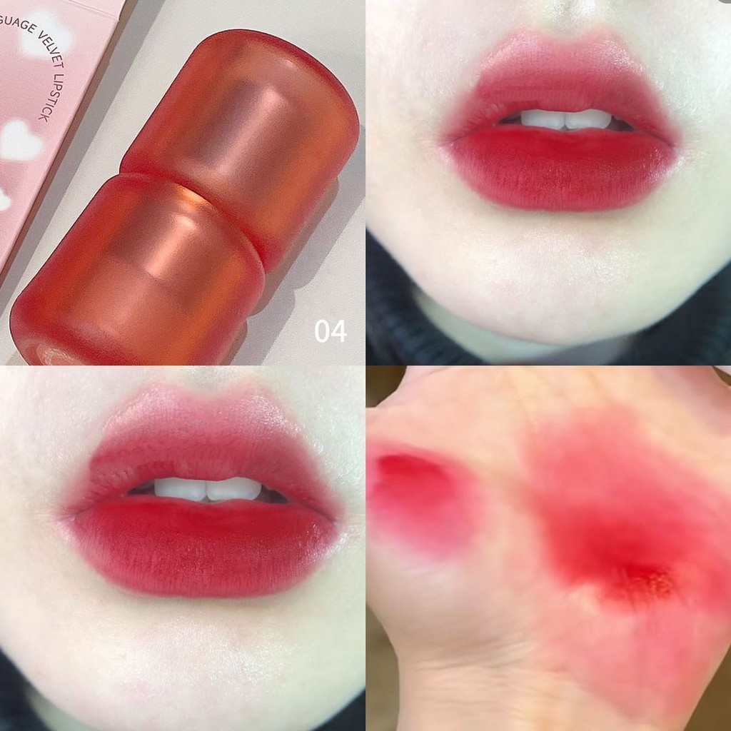 Herorange Red Fat Matte Velvet ลิปสติกกันน้ําติดทนนาน