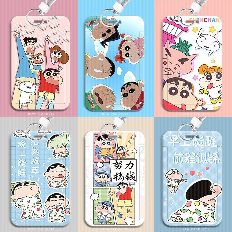 ที่ใส่บัตรนักเรียนชินจัง การ์ตูน ป้องกันบัตร ฝาครอบบัตรอาหาร รถบัส ธุรกิจ ธนาคาร กระเป๋าเก็บบัตร