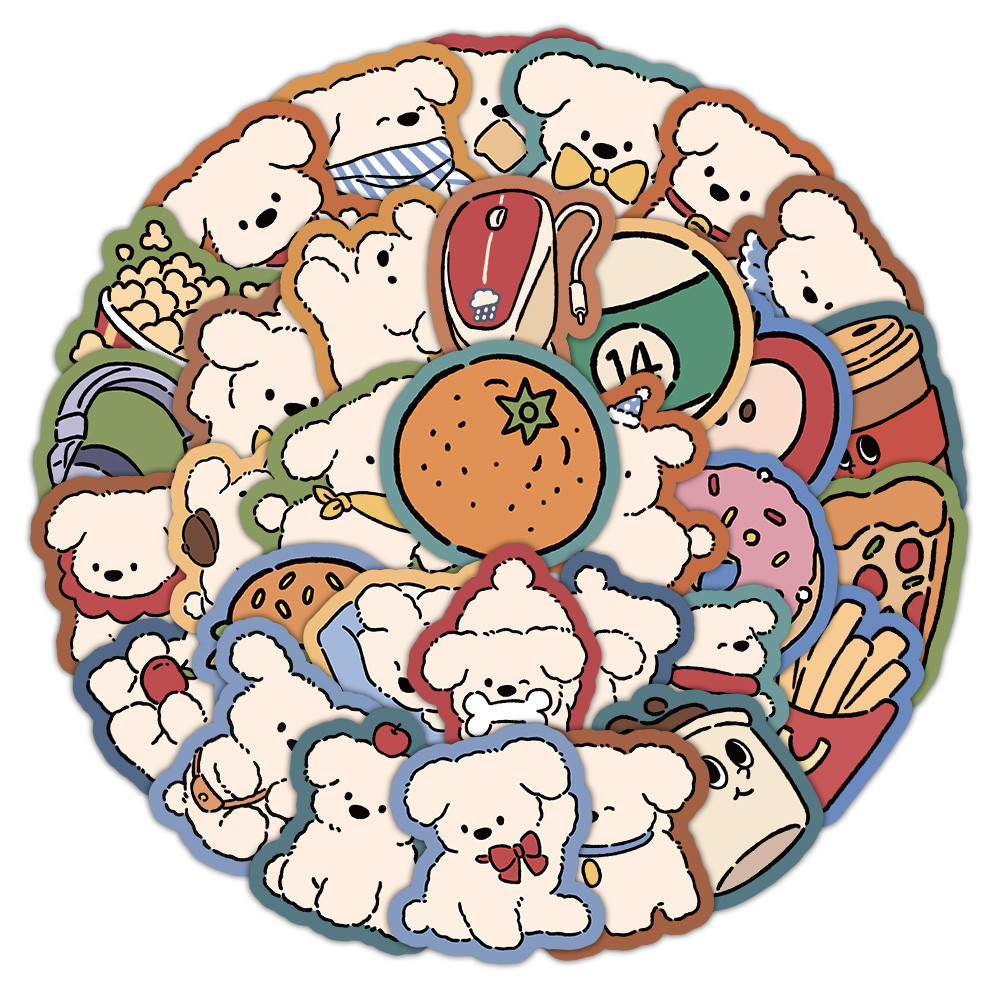 50pcs การ์ตูนน่ารักขี้เกียจ Little Puppy Graffiti สติกเกอร์สําหรับจักรยานบัญชีมือกล่องดินสอ Decals LanLanStickersWorld