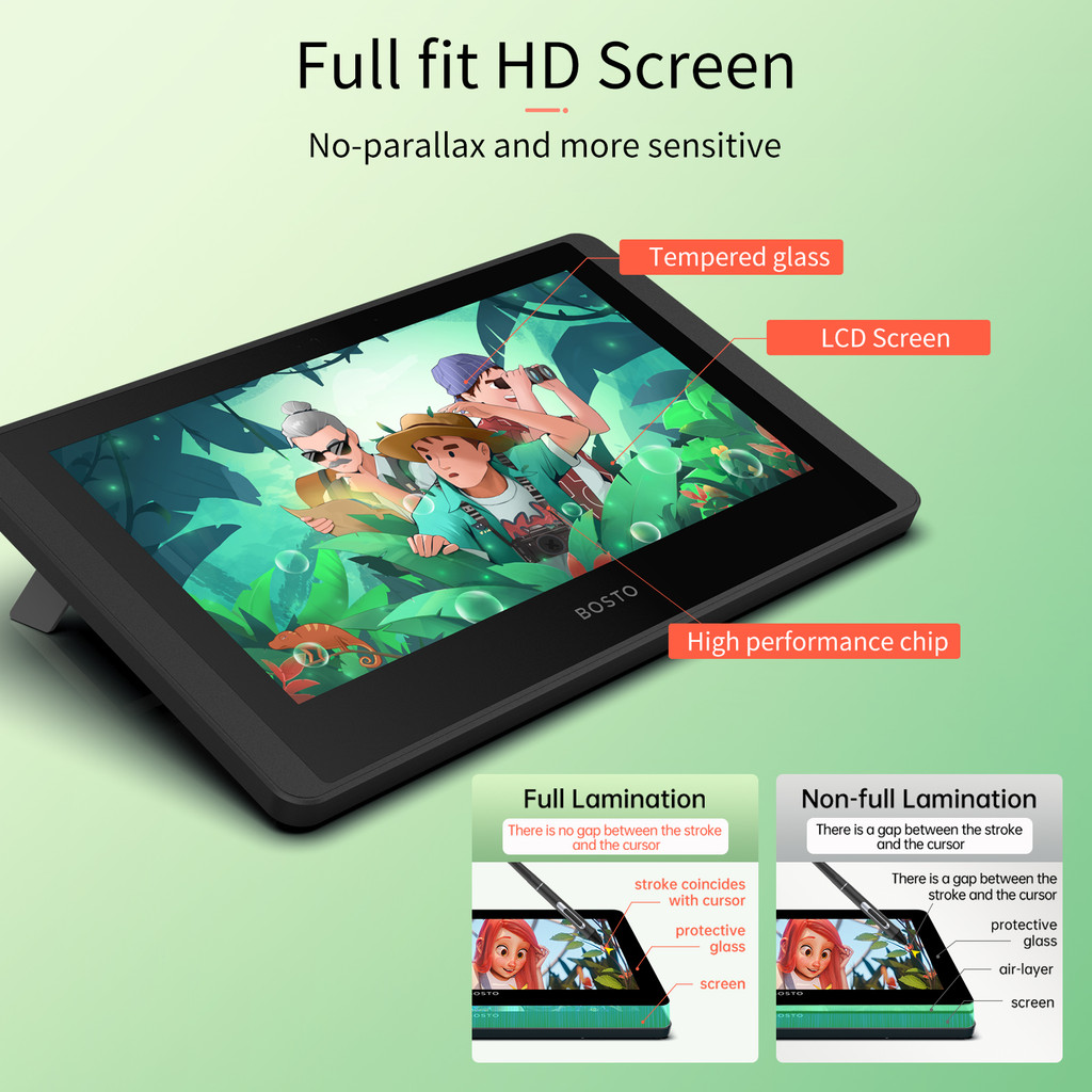 [MCDM]BOSTO 12hd-a H-IPS LCD Graphics Drawing Tablet Monitor 11.6 นิ้วขนาด 1366x768 จอแสดงผล 8192 ระ