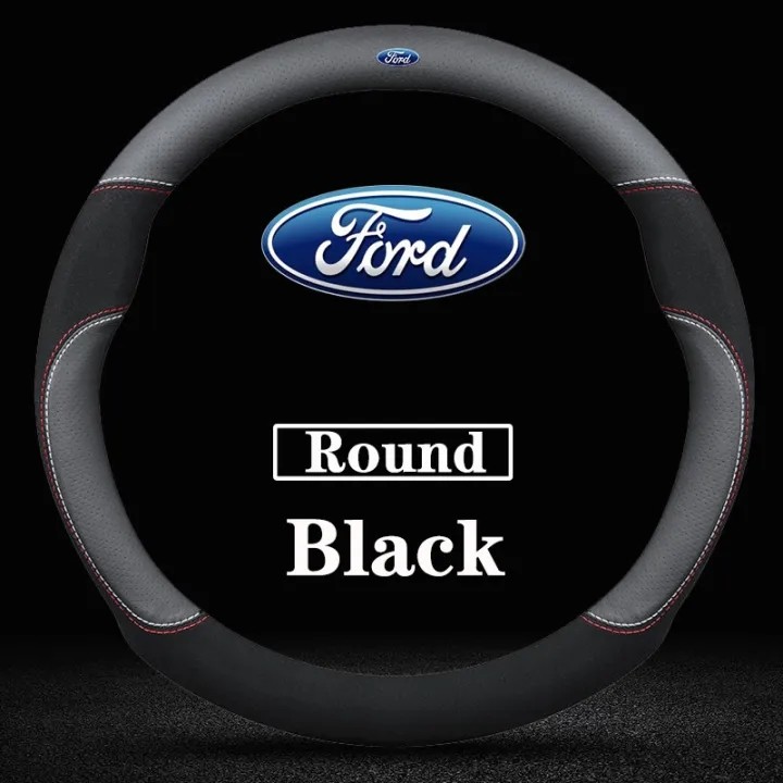 สําหรับฟอร์ดหนังพวงมาลัยรถสําหรับ Ranger Fiesta Focus Everest Mustang Kuga EcoSport Escort Escape Explorer Mondeo F-150 ทนต่อการสึกหรอและลื่นอุปกรณ์เสริม