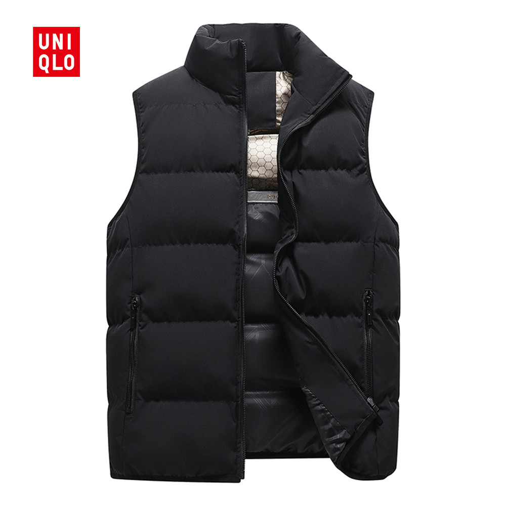 Uniqlo Mens L-8XL Down Vest น้ําหนักเบา Warm สบายกลางแจ้ง Windproof Casual Jacket Vest