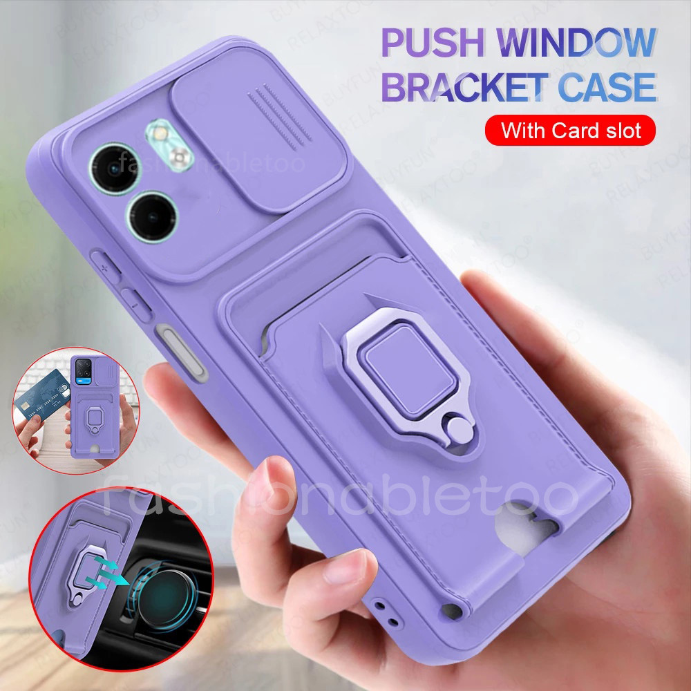 ปลอกสําหรับ infinix Smart 9 8 pro 9pro 8pro Smart9pro Smart8pro Smart8plus Smart8HD เคสโทรศัพท์ TPU ซิลิโคนช่องเสียบการ์ดแหวนวงเล็บ Push เลนส์กล้องกันกระแทกป้องกัน BacK ฝาครอบ