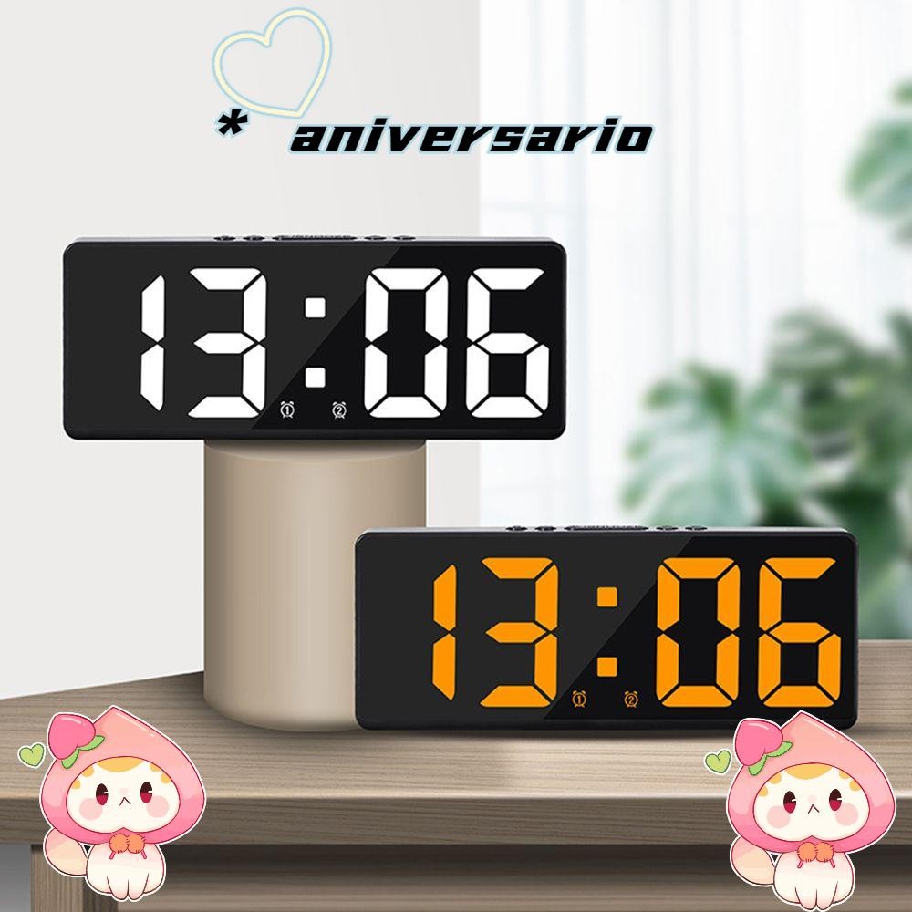 นาฬิกาปลุก ANIIVERSARIO นาฬิกาตัวเลขสร้างสรรค์ อุณหภูมิ ปฏิทิน Nightlight ขนาดใหญ่