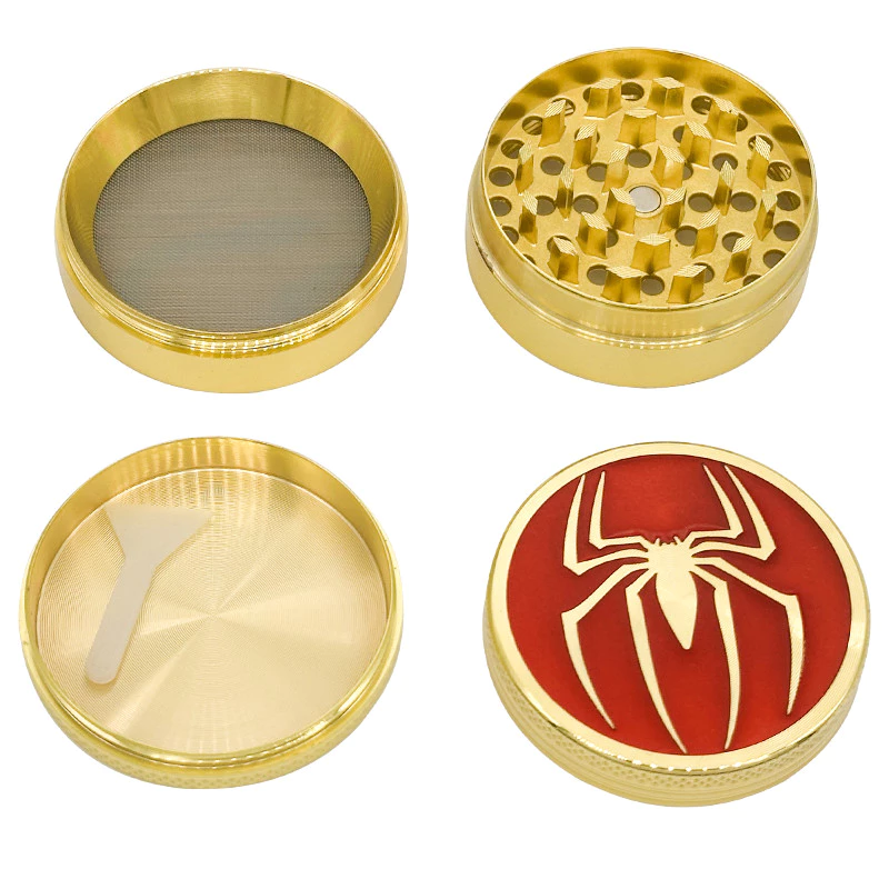 52mm แมงมุมประเภทบุหรี่ Grinder 3/4 ชั้นวัสดุโลหะวานิลลา Grinder Kitchen Gadget อุปกรณ์บุหรี่ thumbnail 5
