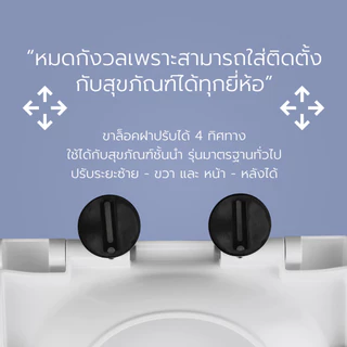 VERNO Official Shop Verno ฝารองนั่งโถสุขภัณฑ์ V shape Soft close รุ่น โอเชี่ยน BSS240626B ลายปลา สีฟ้า-ขาว