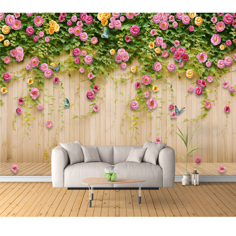 Agirl สติ๊กเกอร์ติดผนังพืชดอกไม้วอลล์เปเปอร์สติกเกอร์มีกาวในตัว3มิติห้องนั่งเล่นโซฟาพื้นหลังวอลล์เปเปอร์สร้างสรรค์ภาพวาดตกแต่ง