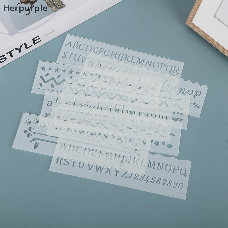 Herpurple 8 ชิ้น/เซ็ต Letter Wave สัตว์รูป DIY Craft Hollow Layering Stencil สําหรับภาพวาด Scrapbooking ปั๊มอัลบั้มตกแต่งลายนูนแม่แบบวาด TH