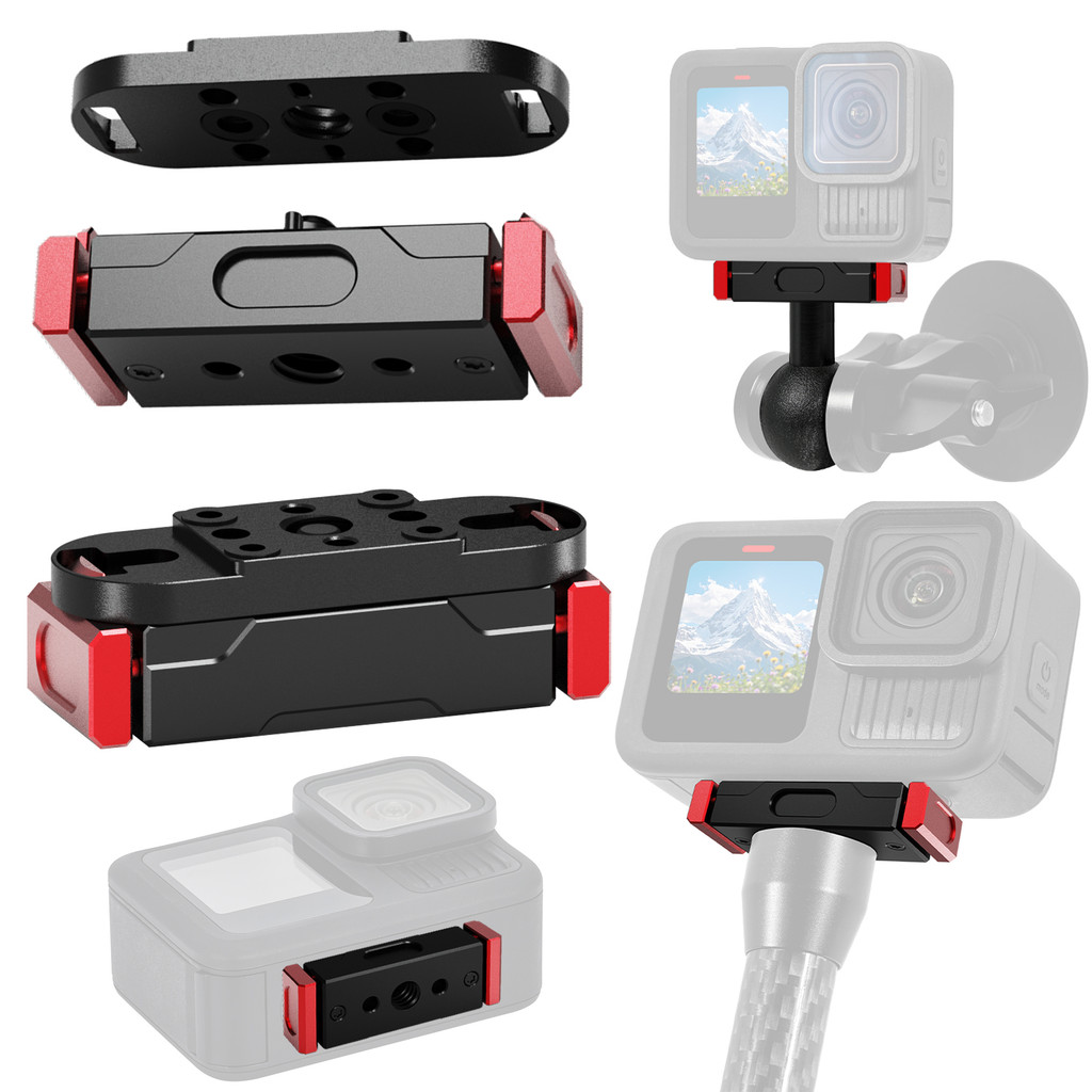 อลูมิเนียมอัลลอยด์n52แม่เหล็กดูดที่แข็งแกร่งด่วนปล่อยคณะกรรมการอะแดปเตอร์ฐานเมาสําหรับโกโปรฮีโร่13 12 11 10 9 8กล้องแอคชั่นแคมเมรา