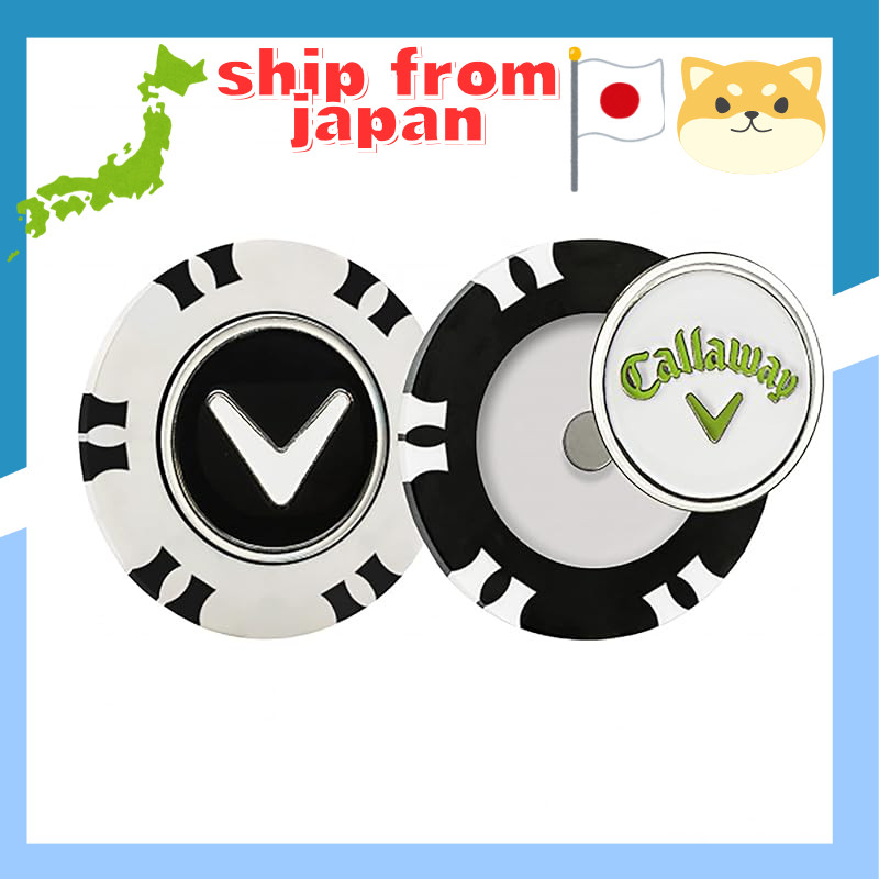 Callaway Golf Marker Magnet Casino Chip Markers, Set of 2, White and Black