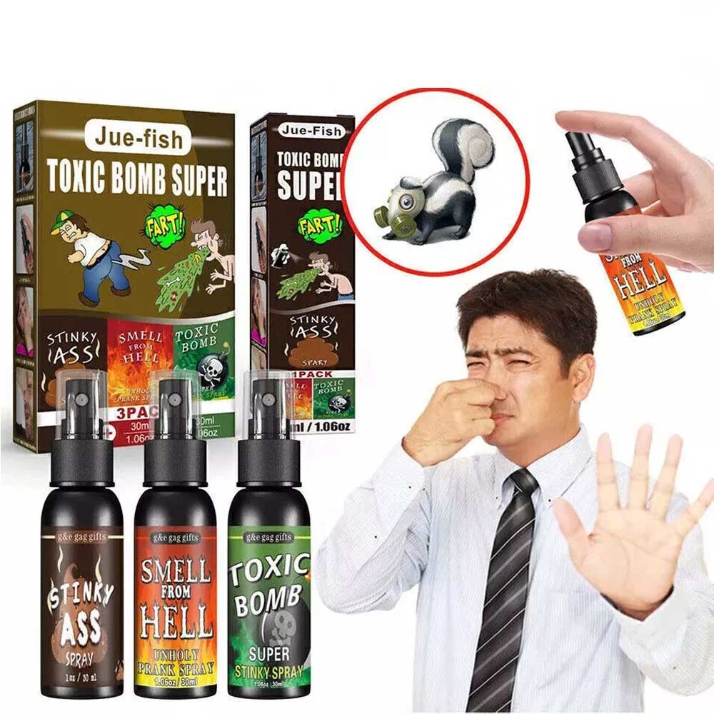 3pcs Liquid Fart Spray Stink Bomb Smelly Stinky-Ass Toxic Bomb Crap Gag Prank Joke
